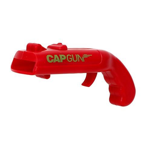 Red cap gun with 'Cap Gun' branding on a white background