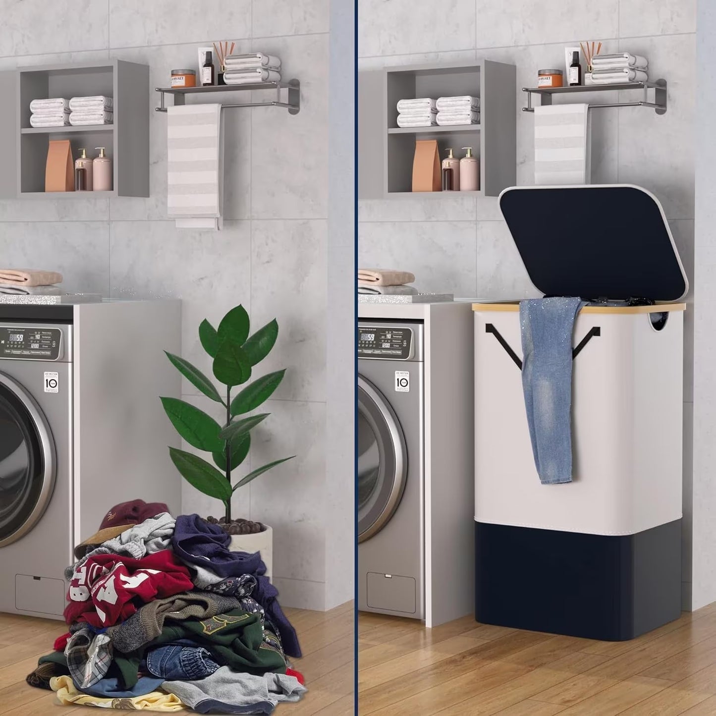 LAUNDRY HAMPER WITH LID 100L