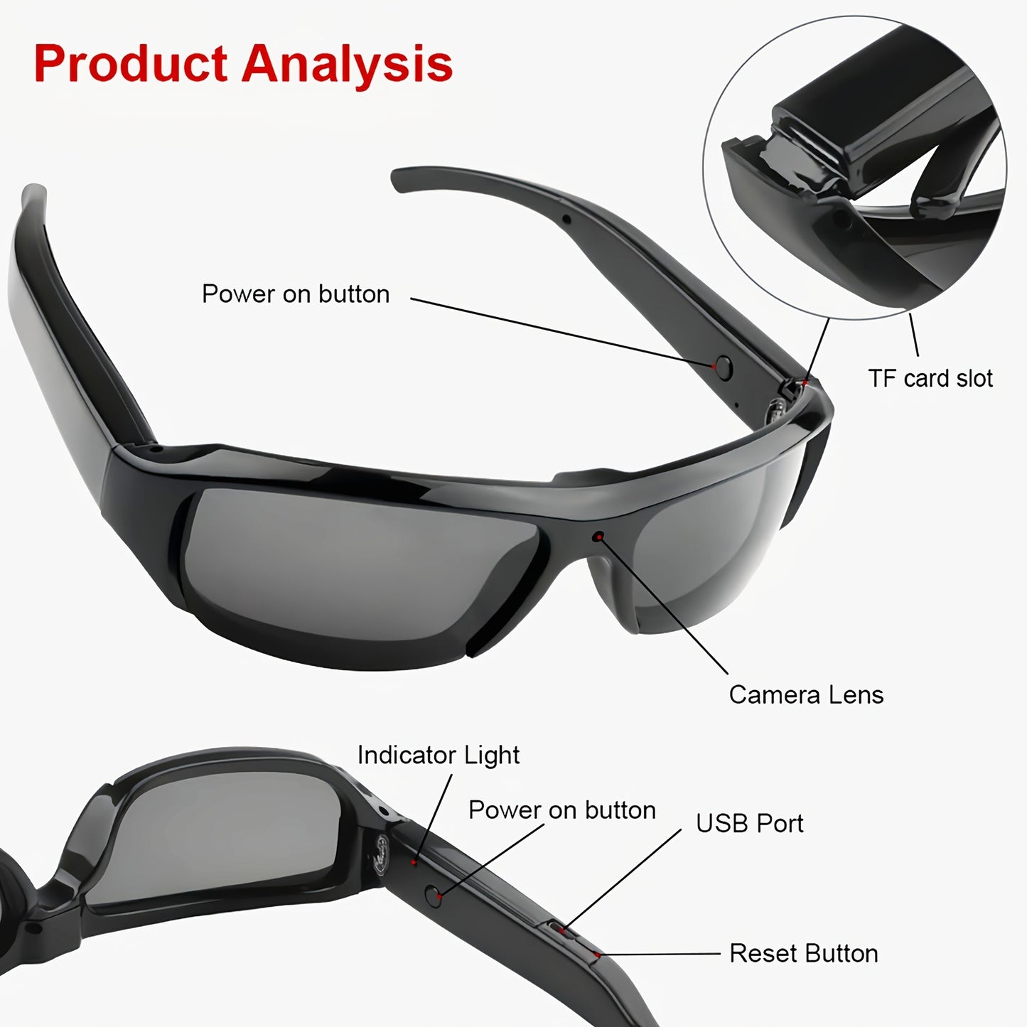 1080P CAMERA GLASSES – HD SPY GLASSES
