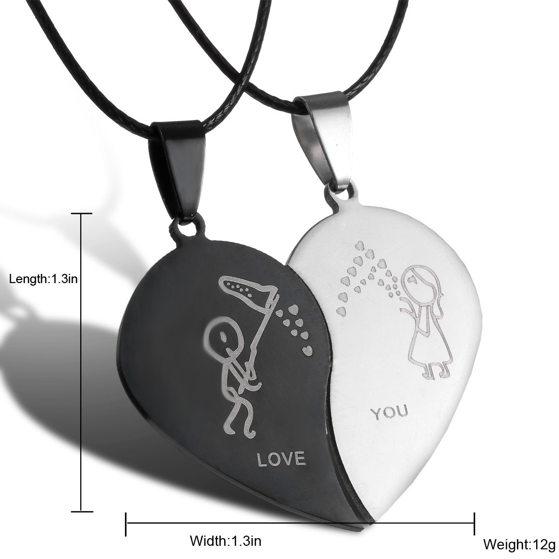 LOVE YOU PENDANTS COUPLE NECKLACE
