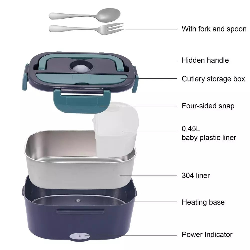 SMART HEATED STEEL LUNCHBOX