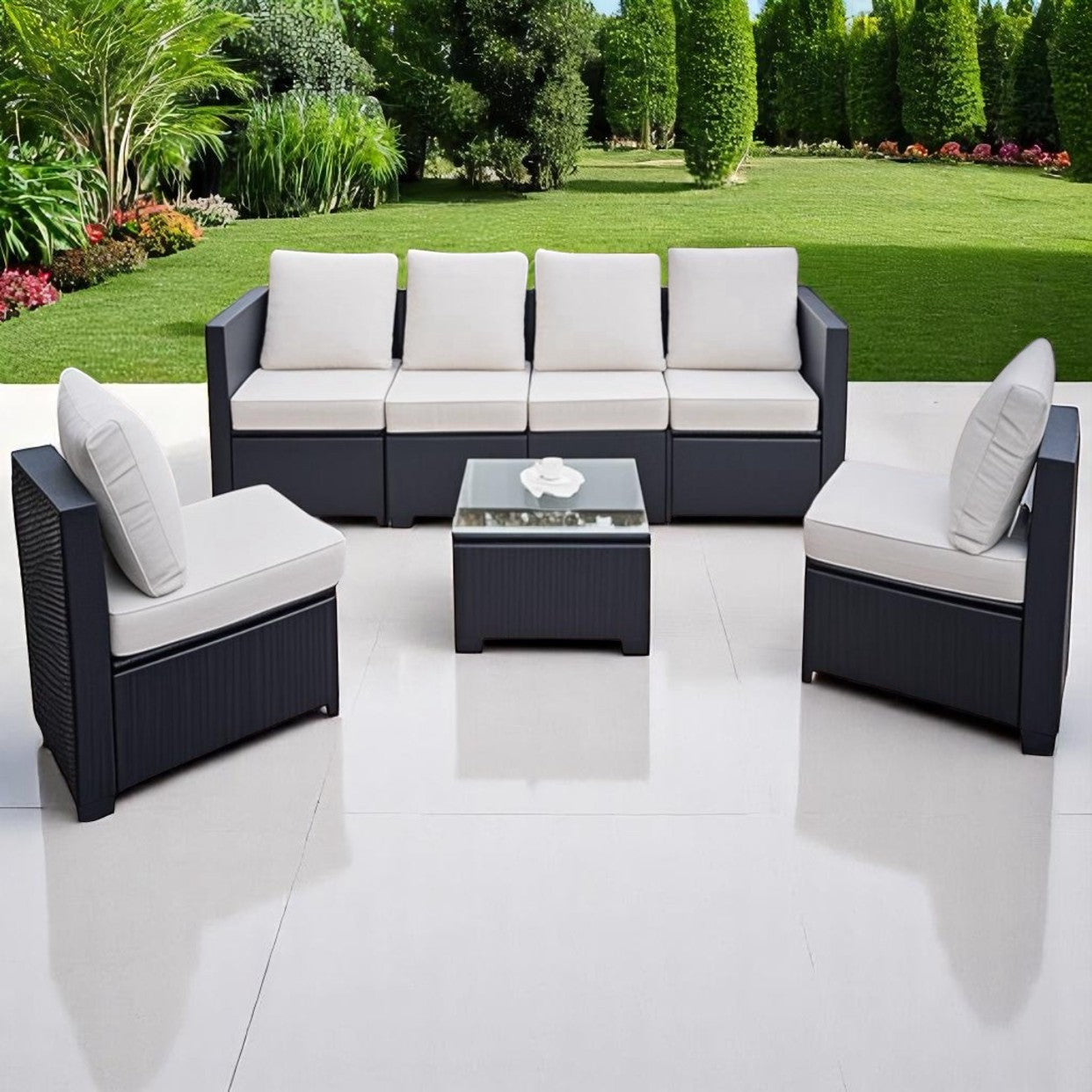 RATTAN GARDEN LOUNGE SET