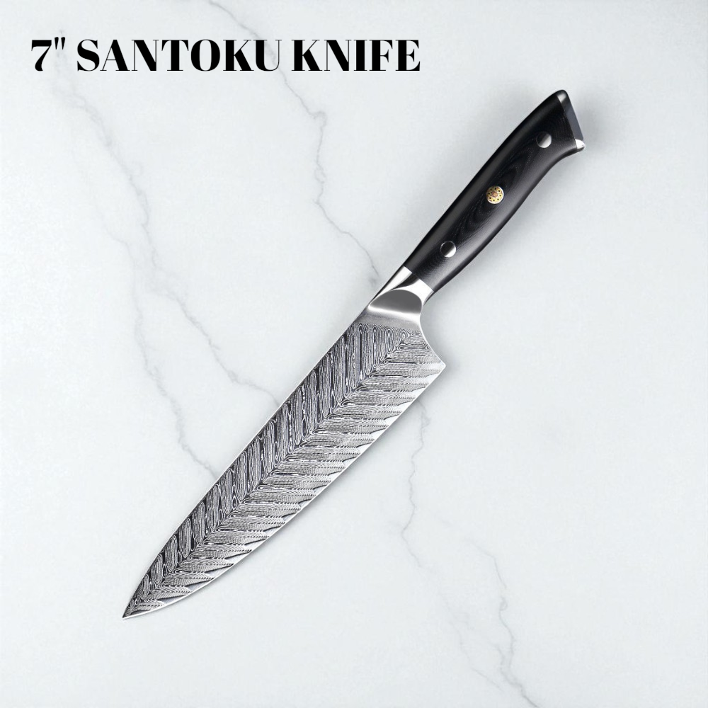 PROFESSIONAL DAMASCUS KITCHEN KNIFE SET – FISH BONE PATTERN