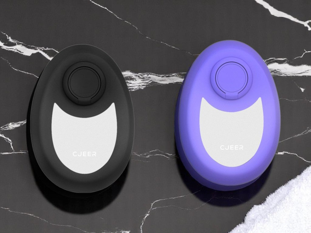 A promotional image featuring a compact crystal hair removal device with a nano glass material, presented in a water droplets shape design.
