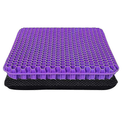 Purple honeycomb seat cushion on a white background