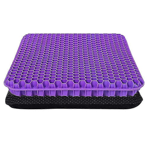 Purple honeycomb seat cushion on a white background