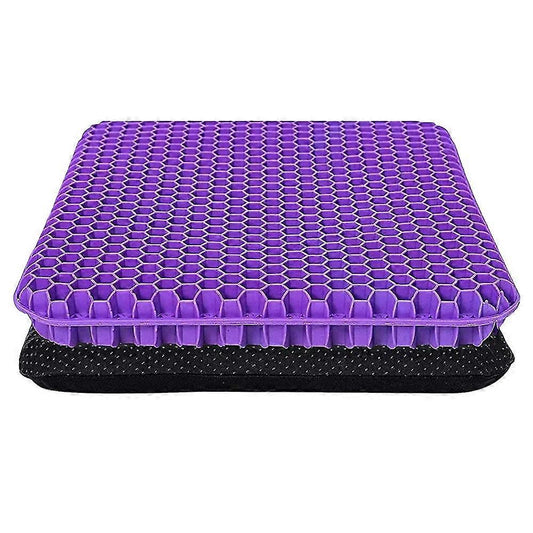 Purple honeycomb seat cushion on a white background