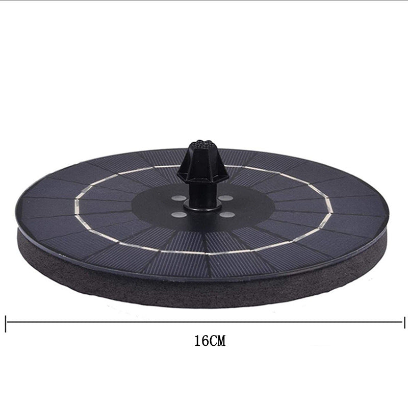 Solar panel with a black central component on a white background, showing dimensions.