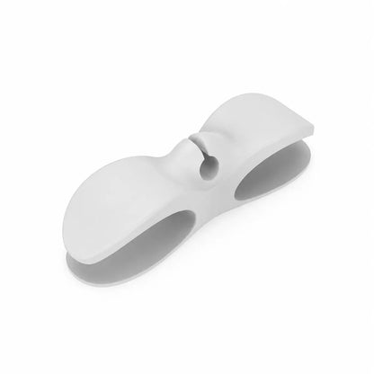 White plastic clip on a white background