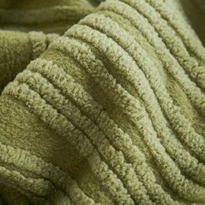 Close-up of a textured green fabric