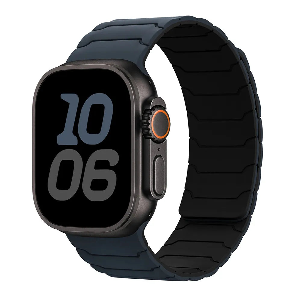 Smartwatch with a black band on a white background
