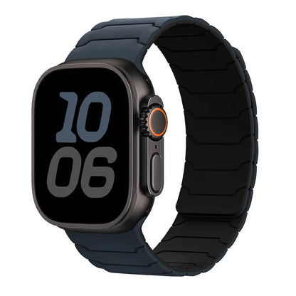 Smartwatch with a black band on a white background