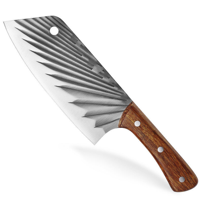 Knife with a wooden handle on a white background