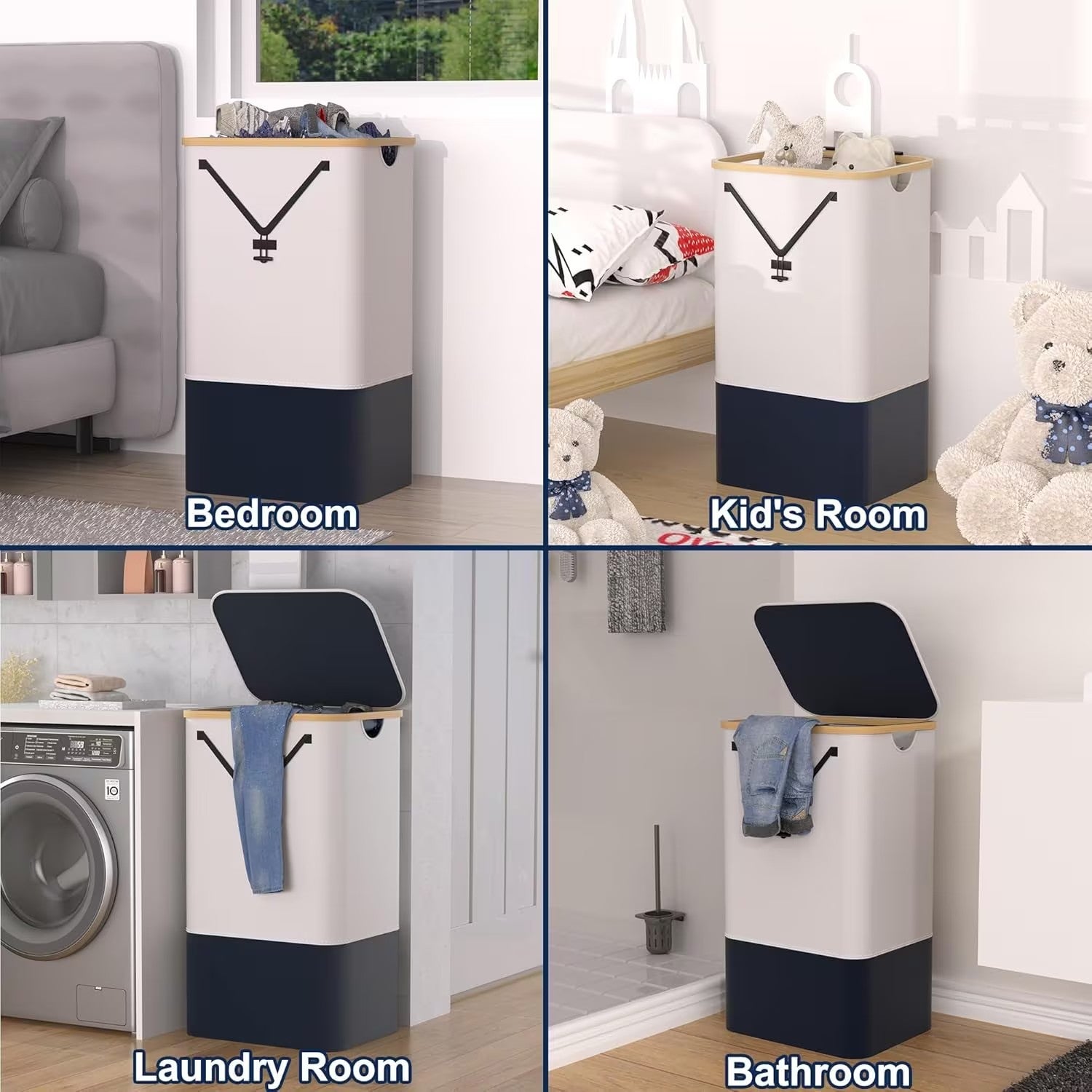 LAUNDRY HAMPER WITH LID 100L