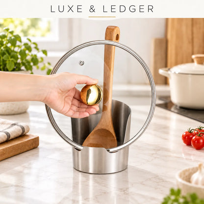 STAINLESS STEEL LID & UTENSIL HOLDER