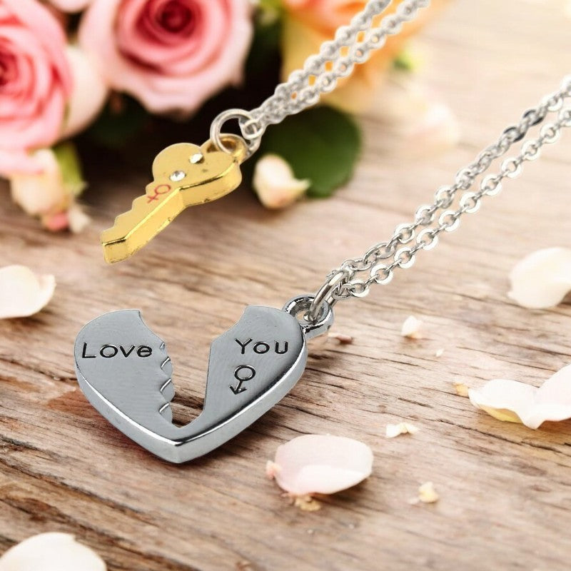 COUPLE KEY HEART NECKLACE