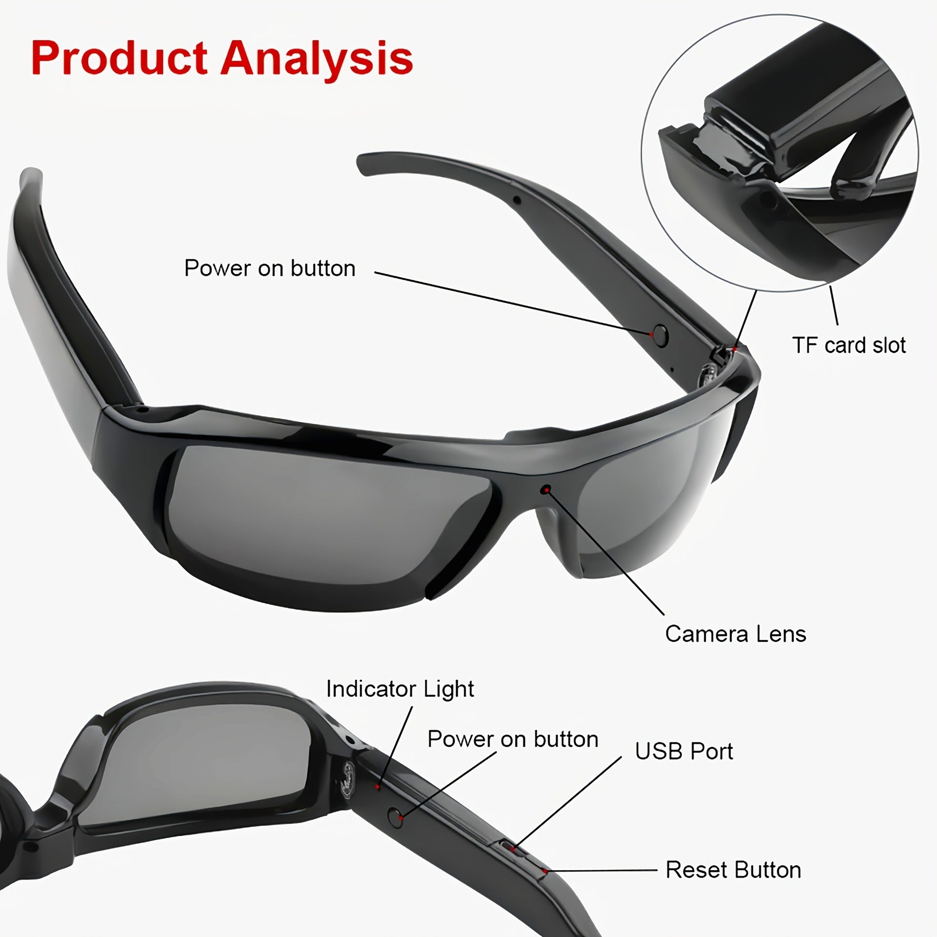 1080P CAMERA GLASSES – HD SPY GLASSES
