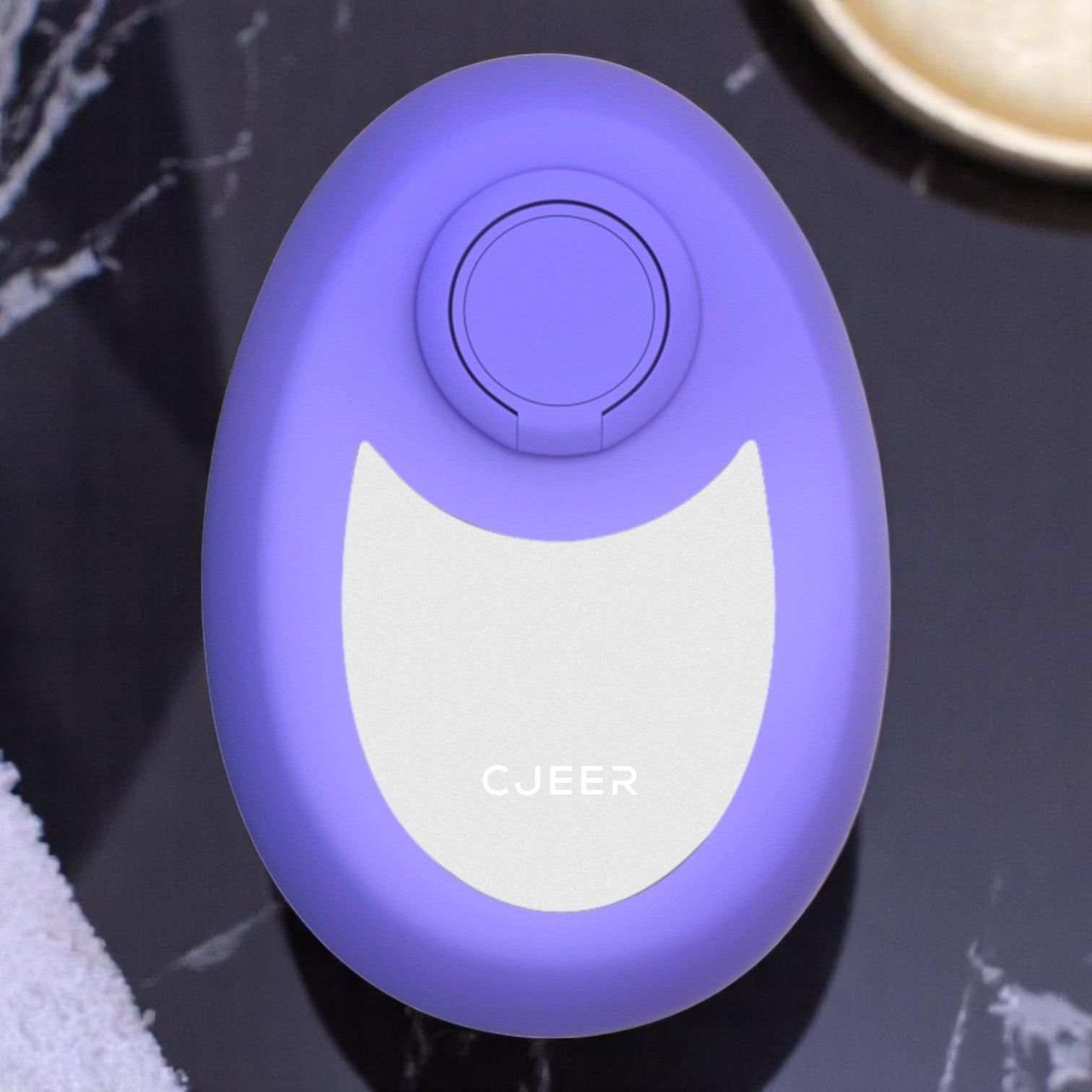 A promotional image featuring a compact crystal hair removal device with a nano glass material, presented in a water droplets shape design.