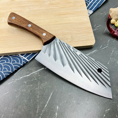 Kamagata knife with wooden handle on a gray surface