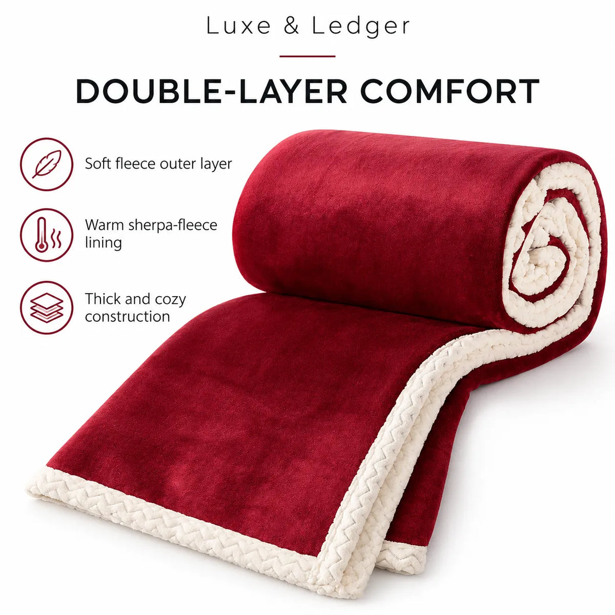 DOUBLE-LAYER THICK FLEECE BLANKET