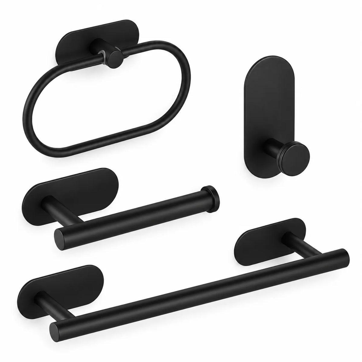 SINGLE-BAR TOWEL RACK WITH HOOKS