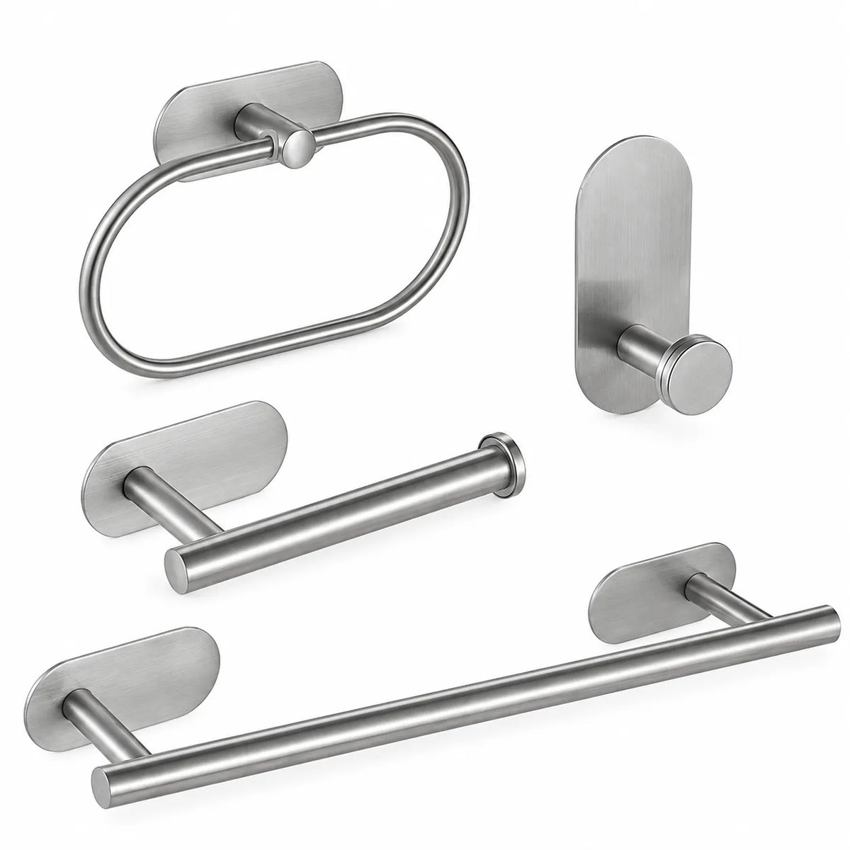 SINGLE-BAR TOWEL RACK WITH HOOKS