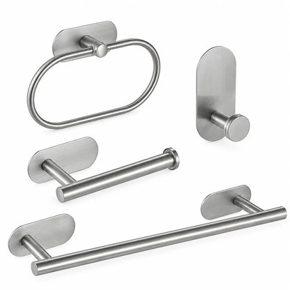 SINGLE-BAR TOWEL RACK WITH HOOKS