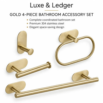 SINGLE-BAR TOWEL RACK WITH HOOKS
