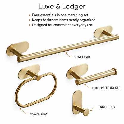 SINGLE-BAR TOWEL RACK WITH HOOKS
