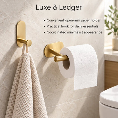 SINGLE-BAR TOWEL RACK WITH HOOKS