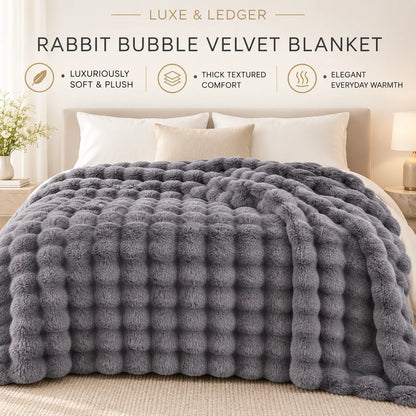 RABBIT BUBBLE VELVET BLANKET