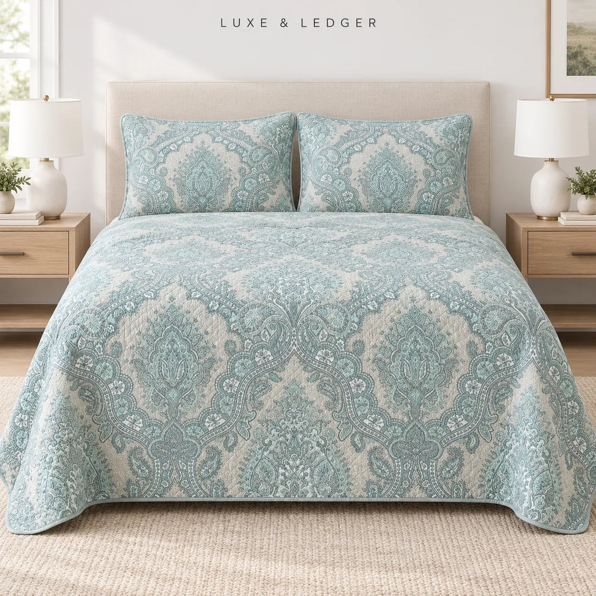 DOUBLE-SIDED PURE COTTON BEDSPREAD SET