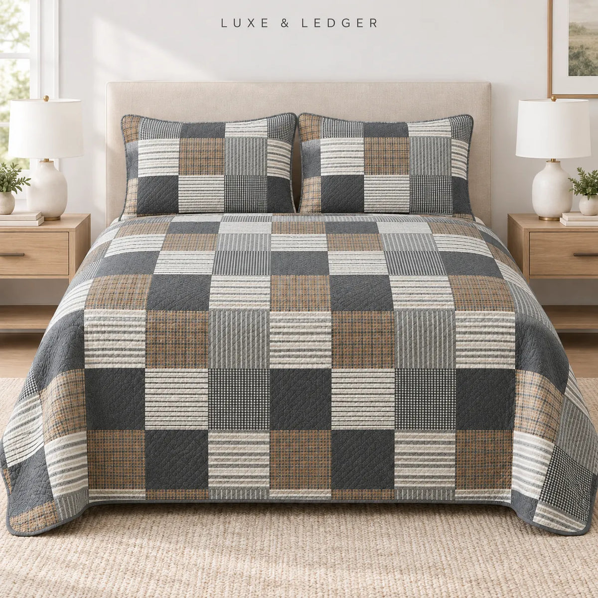 DOUBLE-SIDED PURE COTTON BEDSPREAD SET