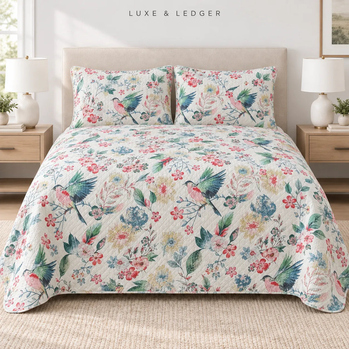 DOUBLE-SIDED PURE COTTON BEDSPREAD SET