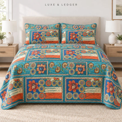DOUBLE-SIDED PURE COTTON BEDSPREAD SET