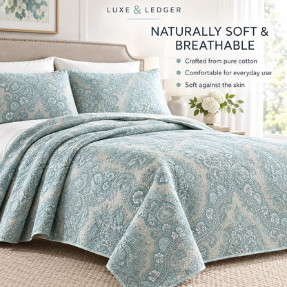 DOUBLE-SIDED PURE COTTON BEDSPREAD SET