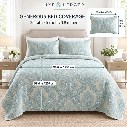 DOUBLE-SIDED PURE COTTON BEDSPREAD SET