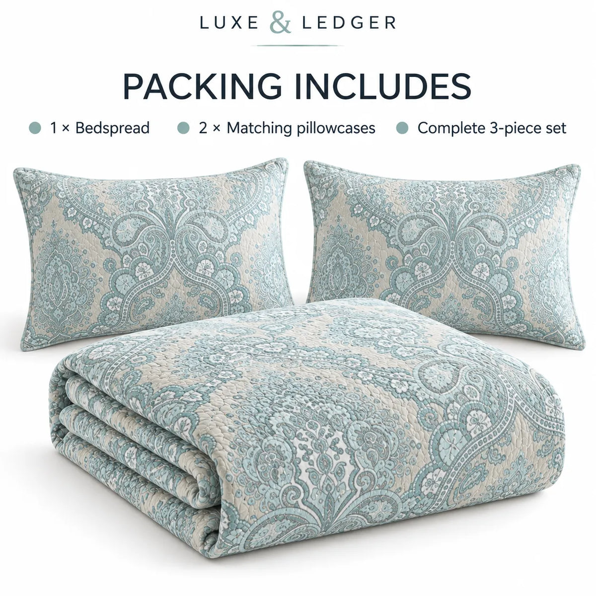 DOUBLE-SIDED PURE COTTON BEDSPREAD SET