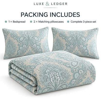 DOUBLE-SIDED PURE COTTON BEDSPREAD SET