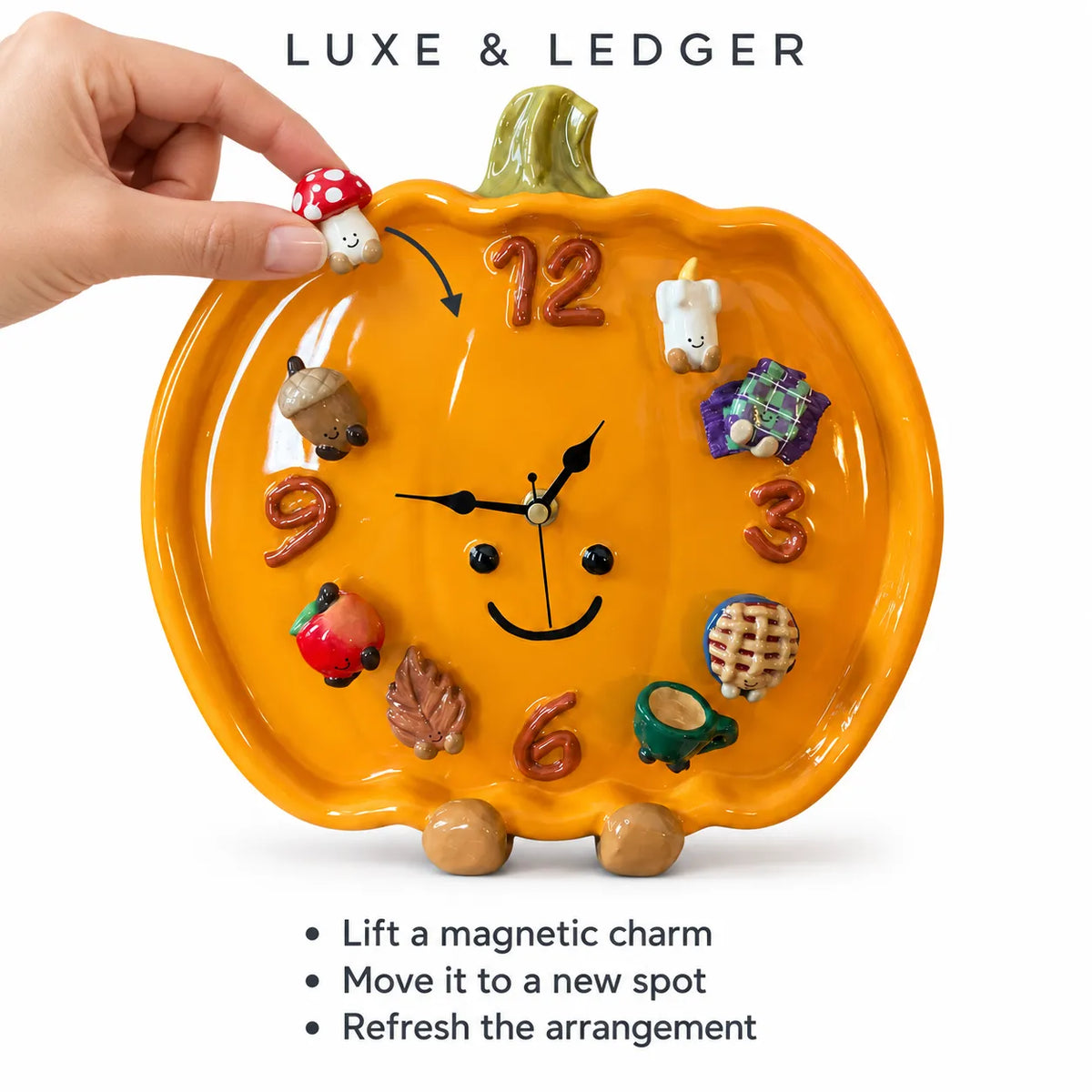PUMPKIN CHARM MAGNETIC CLOCK