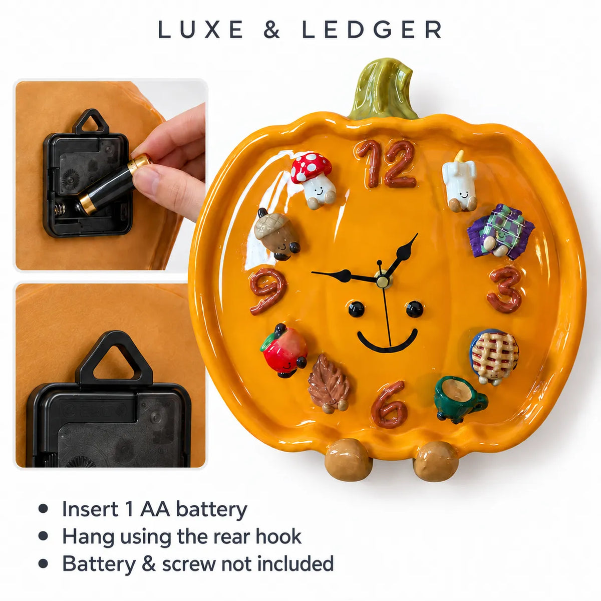 PUMPKIN CHARM MAGNETIC CLOCK