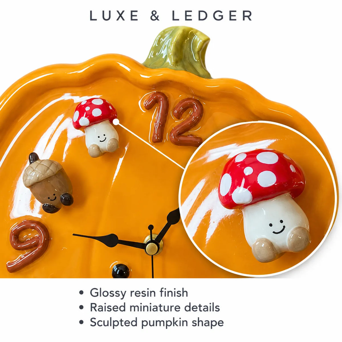 PUMPKIN CHARM MAGNETIC CLOCK