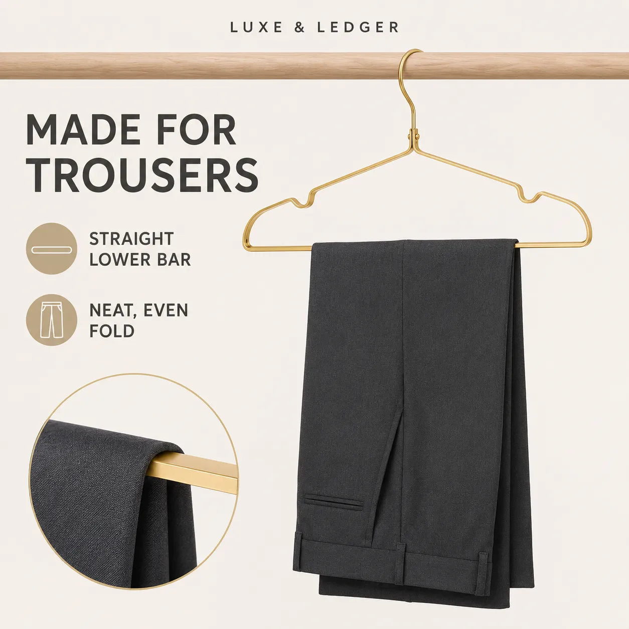 WIDE ALUMINUM CLOTHES HANGERS