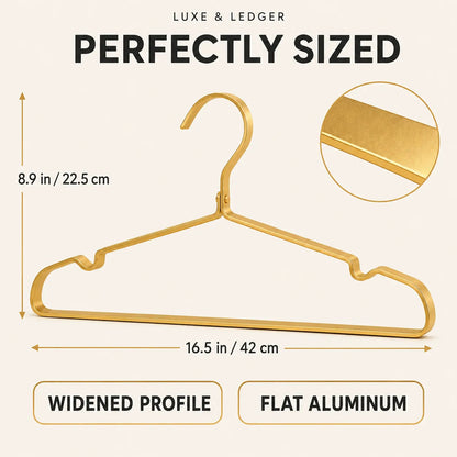 WIDE ALUMINUM CLOTHES HANGERS