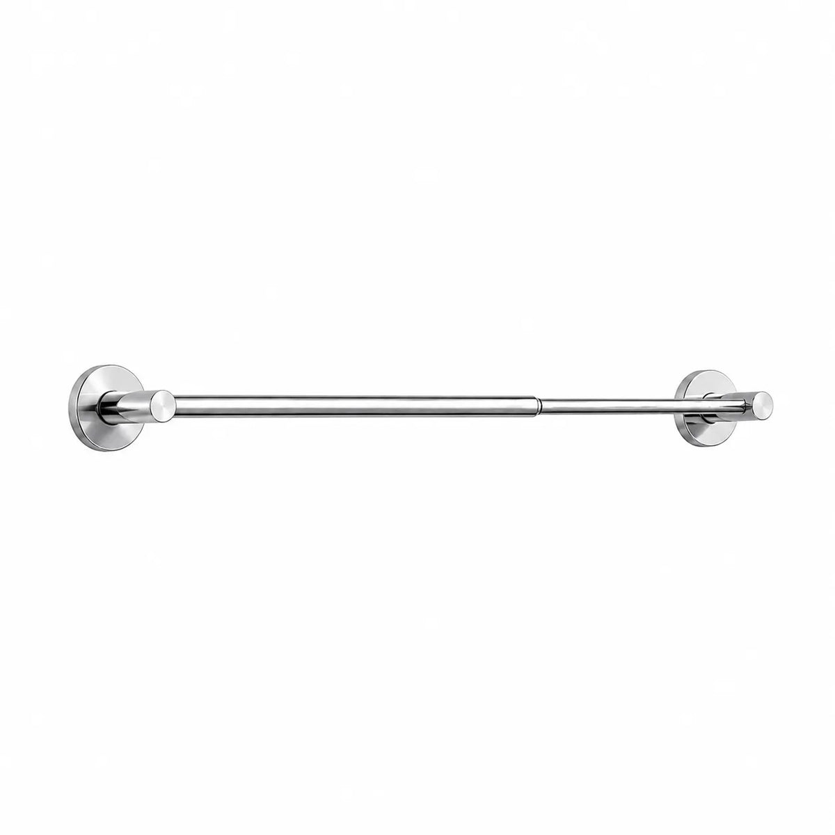 Curved metal rod with brackets on a white background