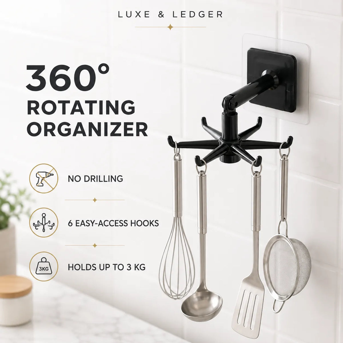 SWIVEL HOOK STORAGE RACK