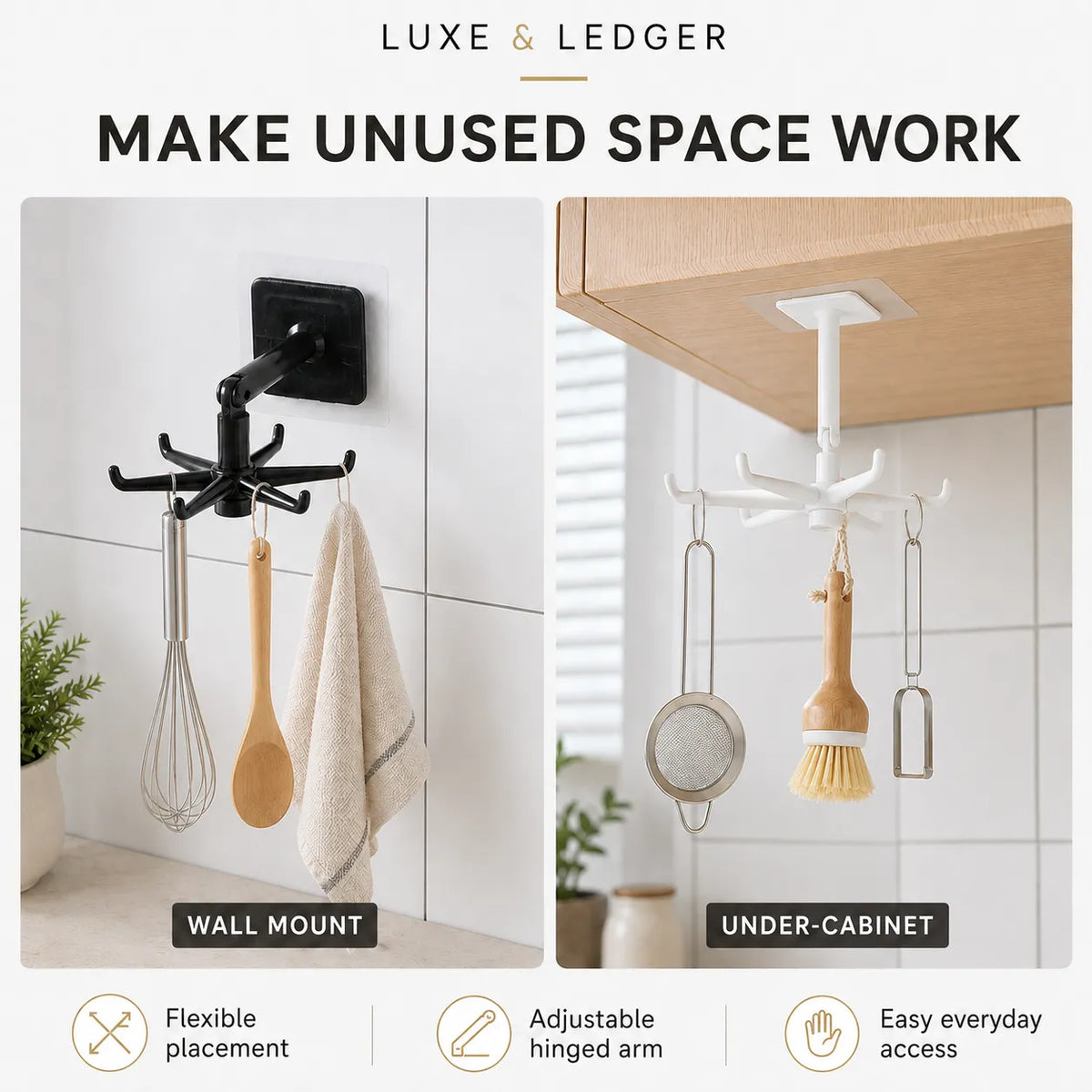 SWIVEL HOOK STORAGE RACK
