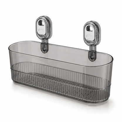 Crystal Wall Organizer transparent gray — one shelf, many spaces: bathroom essentials, kitchen organization, vanity and laundry storage