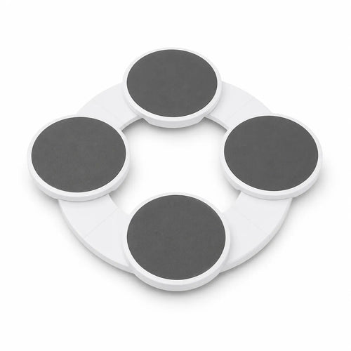 A white circular ring-shaped product with four evenly spaced dark gray circular pads or discs attached to the outer ring, shown on a clean white background.