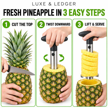 STAINLESS STEEL PINEAPPLE SLICER & PEELER